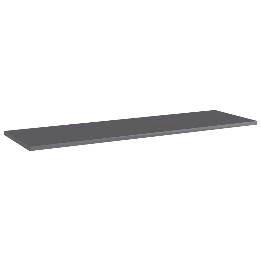 Přídavné Police 4 Ks Šedé Vysoký Lesk 100X30X1,5 Cm Dřevotříska Šedá S Vysokým Leskem