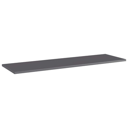 Přídavné Police 4 Ks Šedé Vysoký Lesk 100X30X1,5 Cm Dřevotříska Šedá S Vysokým Leskem