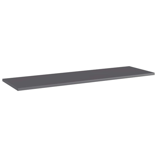 Přídavné Police 4 Ks Šedé Vysoký Lesk 100X30X1,5 Cm Dřevotříska Šedá S Vysokým Leskem