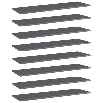 Přídavné Police 4 Ks Šedé Vysoký Lesk 100X30X1,5 Cm Dřevotříska Šedá S Vysokým Leskem