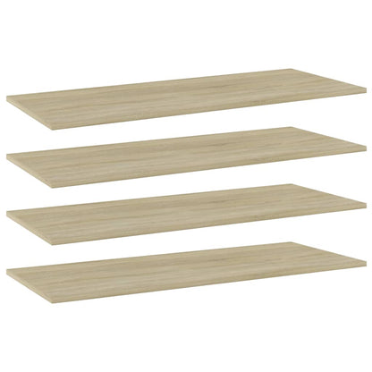 Přídavné Police 4 Ks 100 X 40 X 1,5 Cm Dřevotříska Dub Sonoma