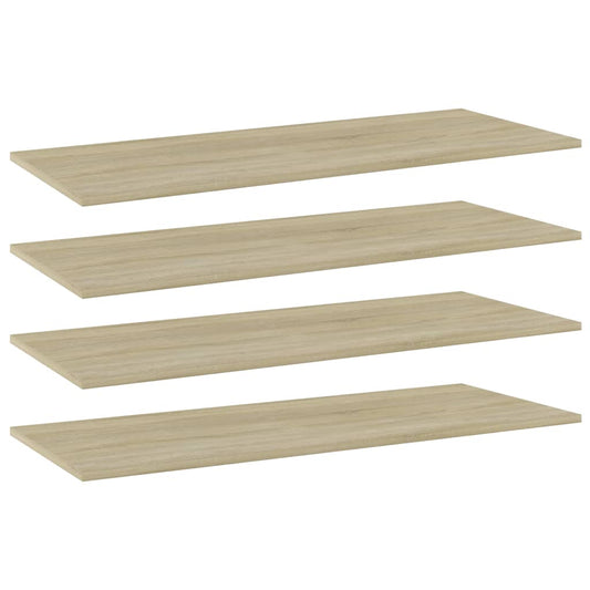 Přídavné Police 4 Ks 100 X 40 X 1,5 Cm Dřevotříska Dub Sonoma
