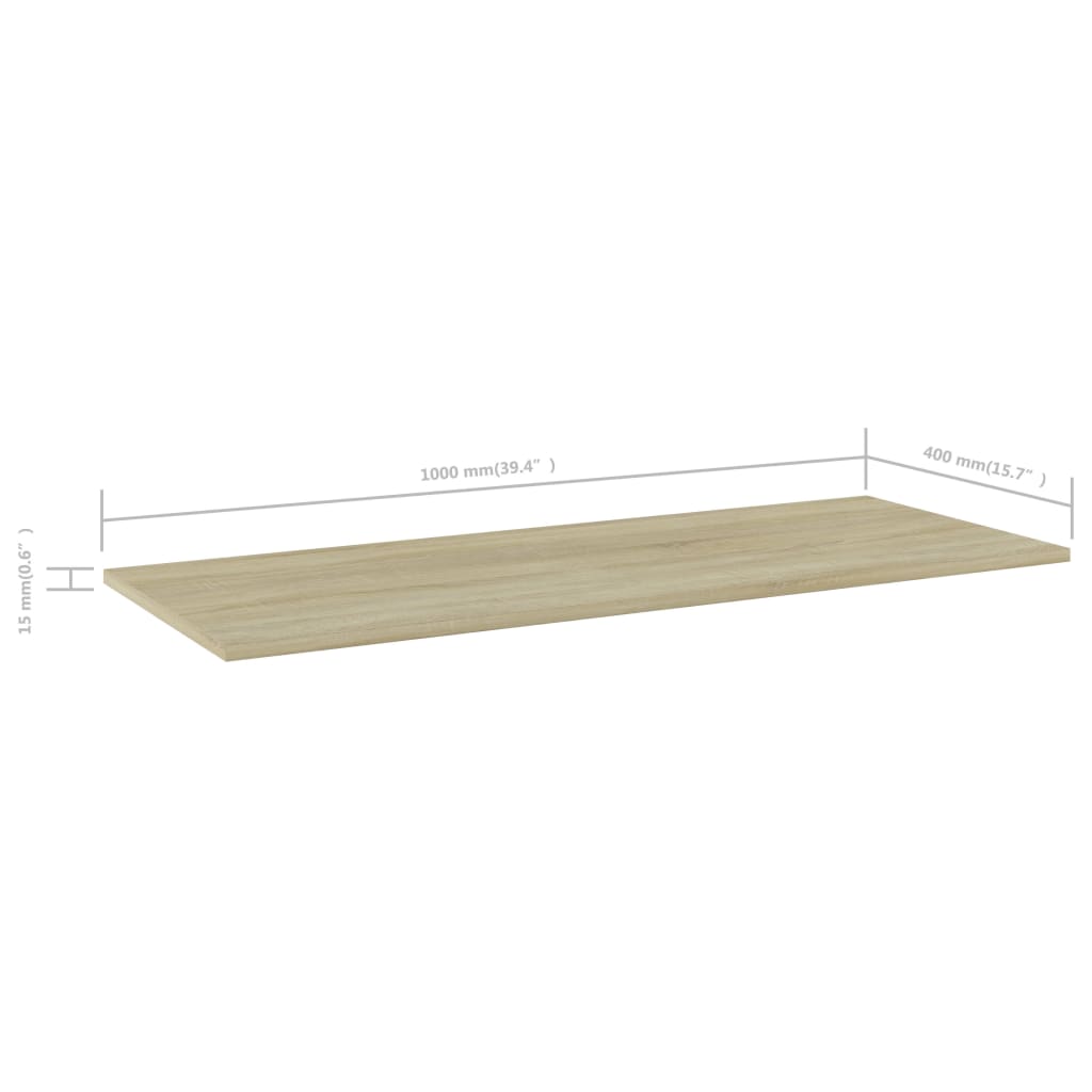 Přídavné Police 4 Ks 100 X 40 X 1,5 Cm Dřevotříska Dub Sonoma