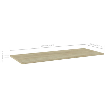 Přídavné Police 4 Ks 100 X 40 X 1,5 Cm Dřevotříska Dub Sonoma