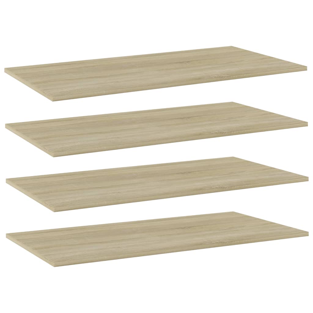 Přídavné Police 4 Ks 100 X 40 X 1,5 Cm Dřevotříska Dub Sonoma