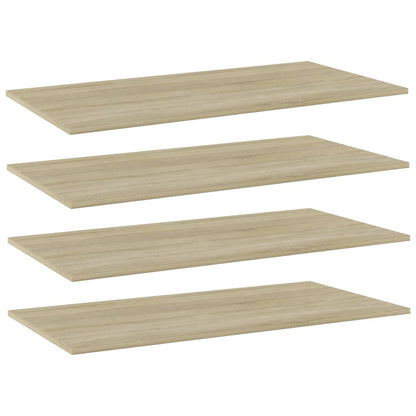 Přídavné Police 4 Ks 100 X 40 X 1,5 Cm Dřevotříska Dub Sonoma