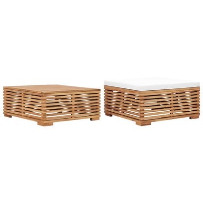 Set Zahradního Stolu A Podnožky Poduška Masivní Teak