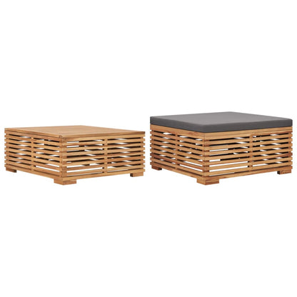 Set Zahradního Stolu A Podnožky Poduška Masivní Teak