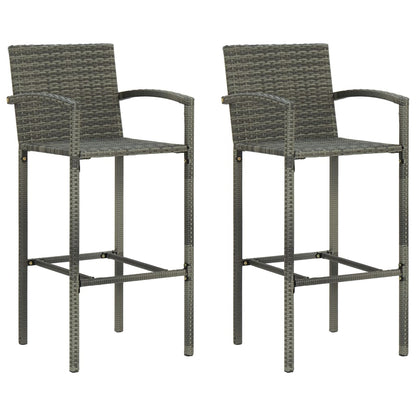 3Dílný Zahradní Barový Set Polyratan Šedý