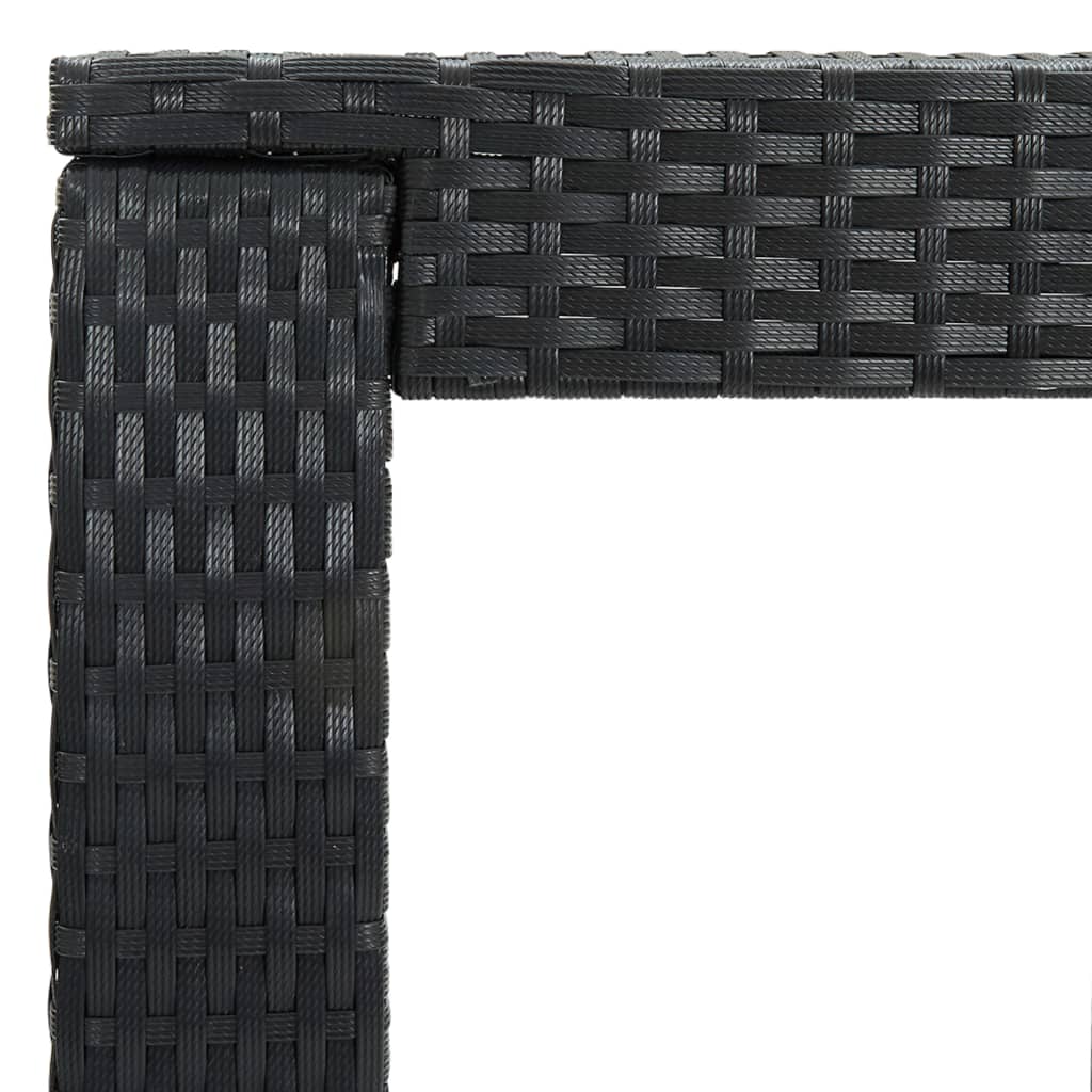 3Dílný Zahradní Barový Set S Poduškami Polyratan Černý Černá