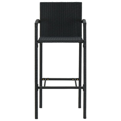 5Dílný Zahradní Barový Set S Područkami Polyratan Černý