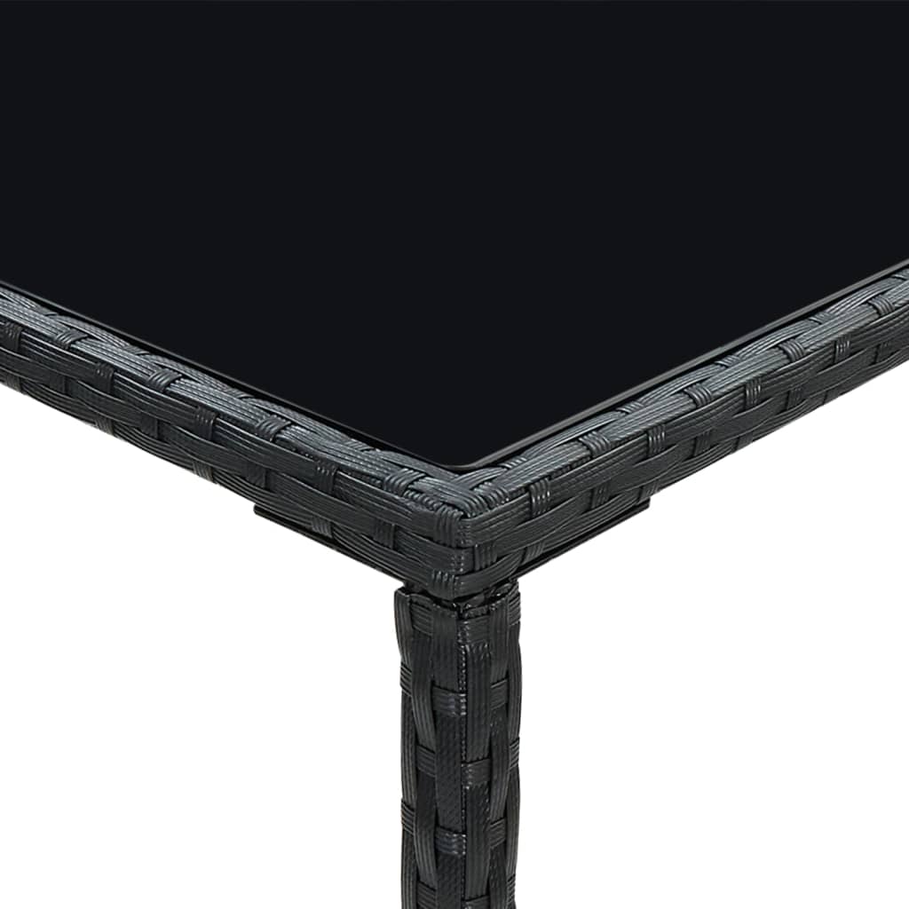 5Dílný Zahradní Barový Set S Poduškami Polyratan Černý