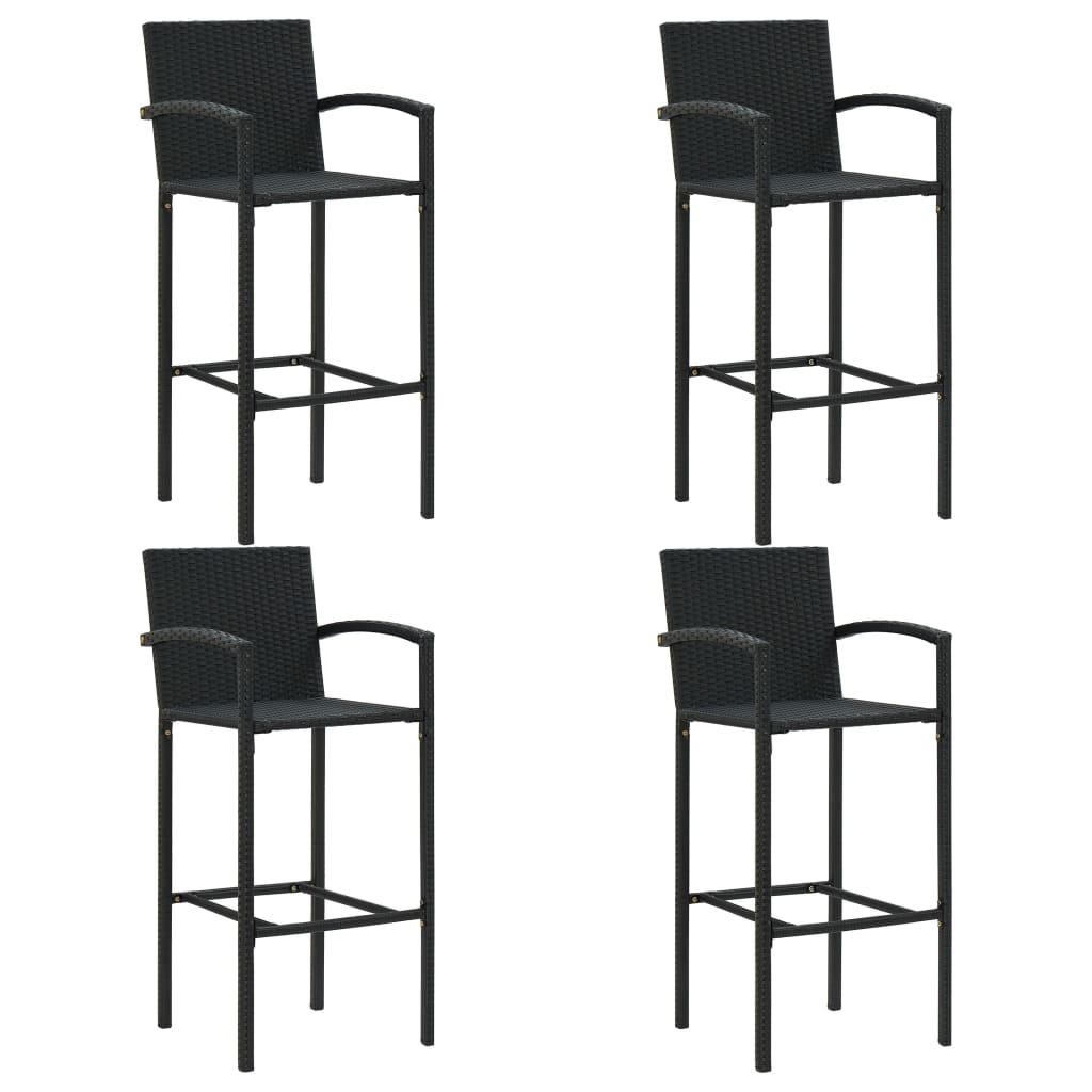 5Dílný Zahradní Barový Set Černý