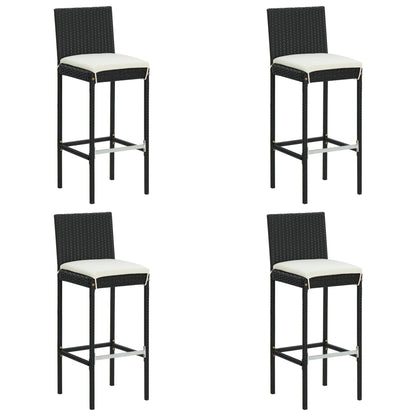 5Dílný Zahradní Barový Set S Poduškami Černý