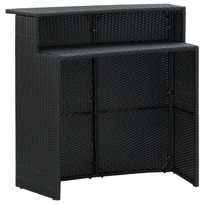 5Dílný Zahradní Barový Set S Poduškami Černý