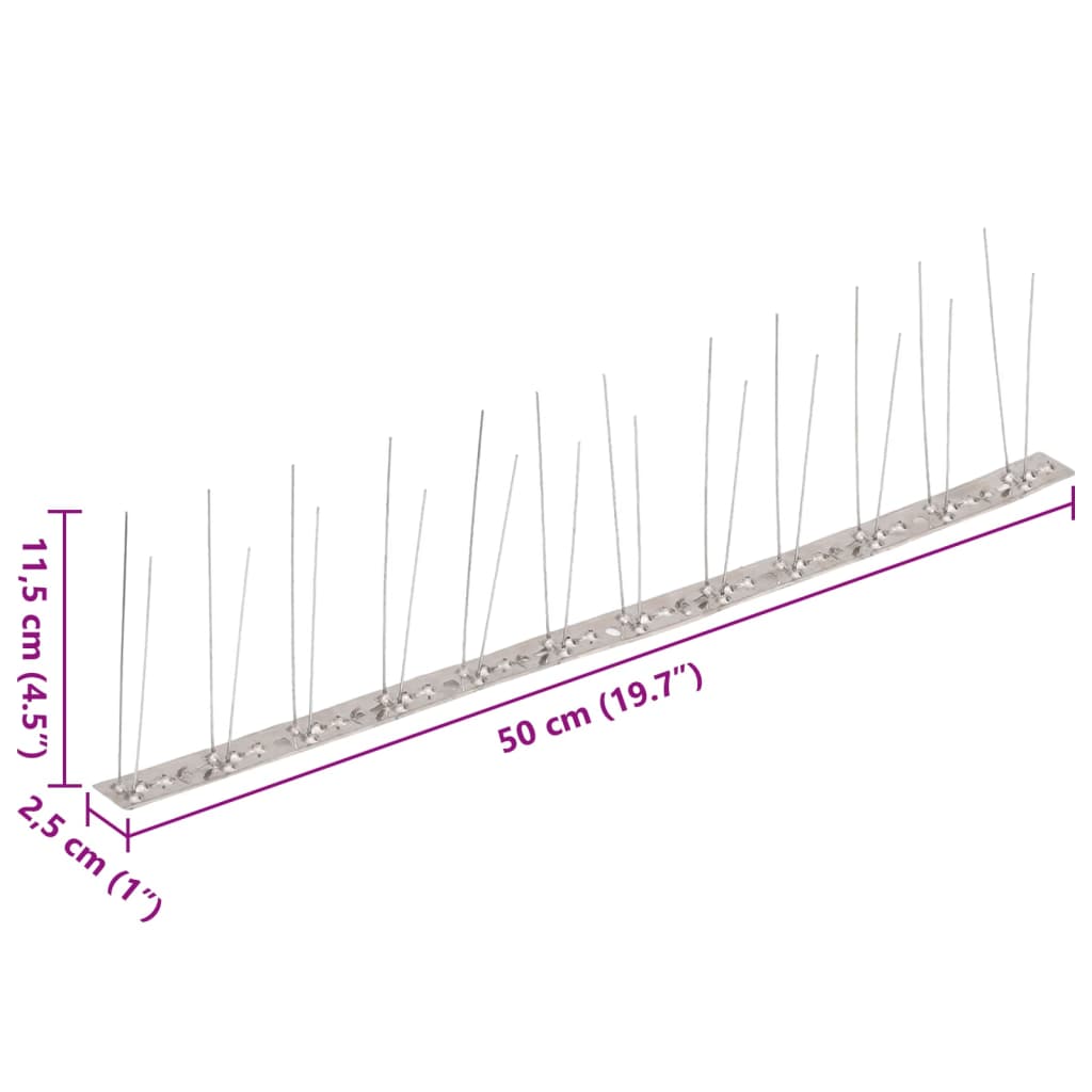2Řadové Nerezové Hroty Proti Ptákům A Holubům Sada 20 Ks