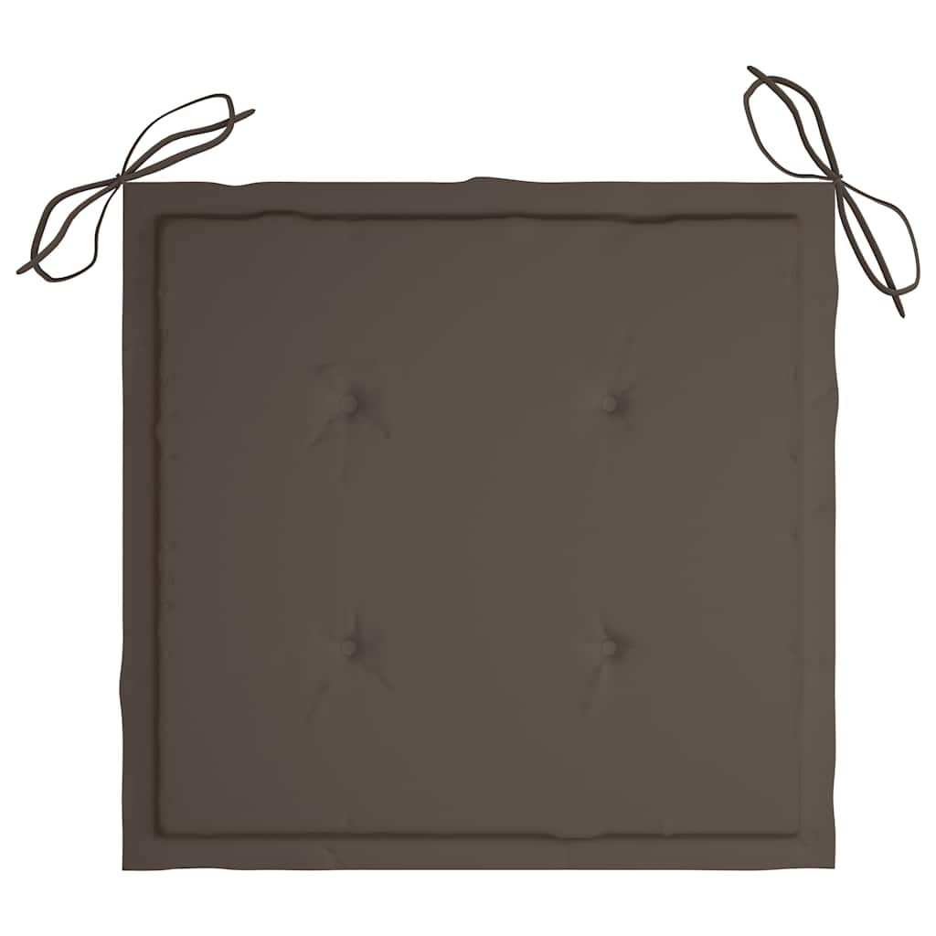 Zahradní Židle 2 Ks S Poduškami Masivní Teak Taupe