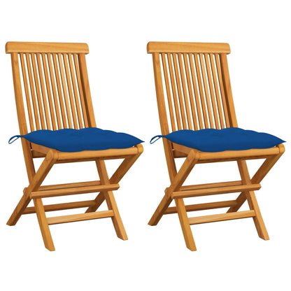 Zahradní Židle S Šedými Poduškami 6 Ks Masivní Teak