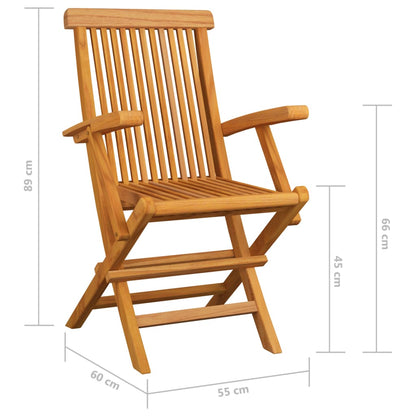 Zahradní Židle S Modrými Poduškami 2 Ks Masivní Teak