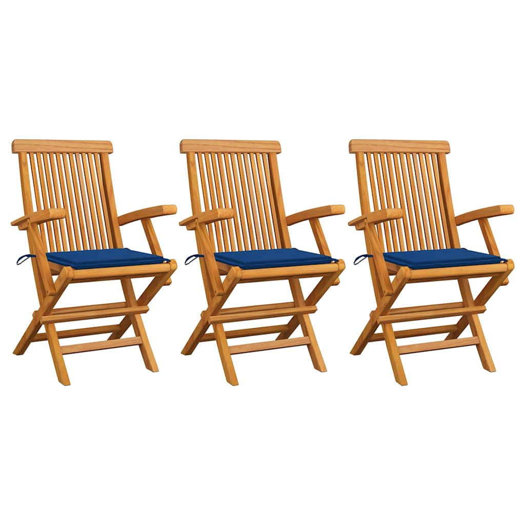 Zahradní Židle S Červeně Károvanými Poduškami 6 Ks Masivní Teak