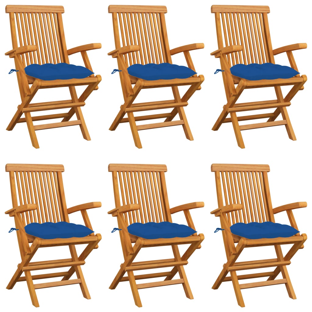 Zahradní Židle S Antracitovými Poduškami 6 Ks Masivní Teak