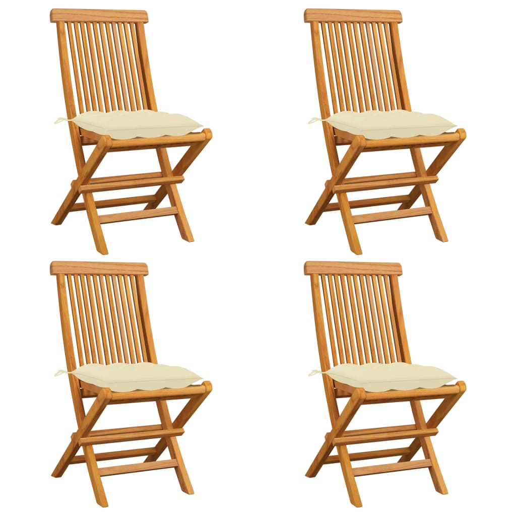 Zahradní Židle S Šedými Poduškami 6 Ks Masivní Teak