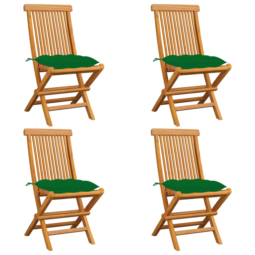 Zahradní Židle S Šedými Poduškami 6 Ks Masivní Teak