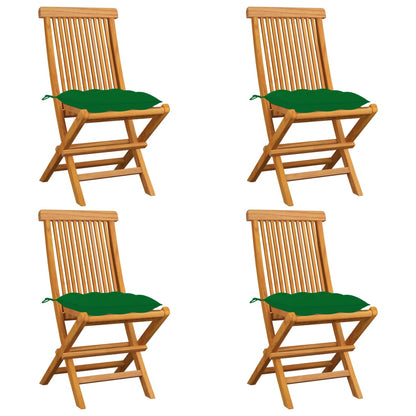 Zahradní Židle S Šedými Poduškami 6 Ks Masivní Teak