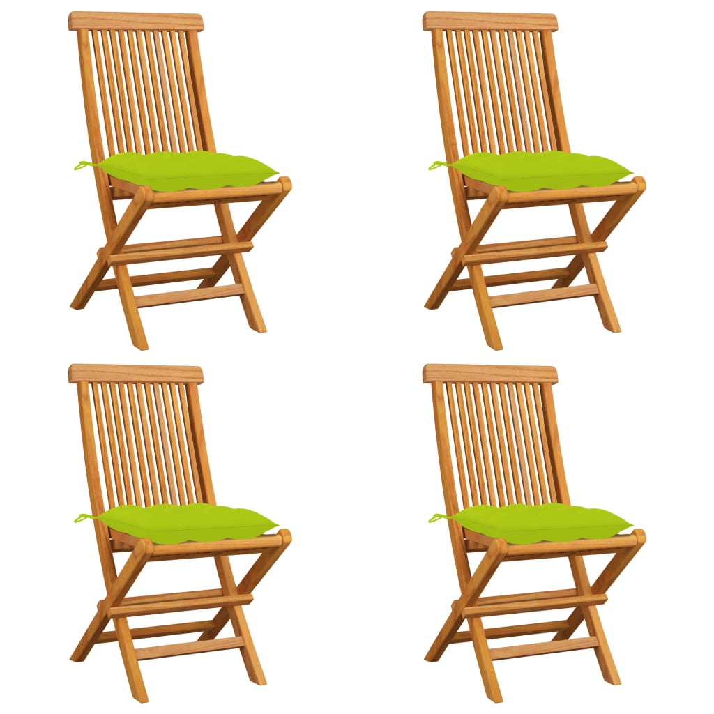 Zahradní Židle S Šedými Poduškami 6 Ks Masivní Teak