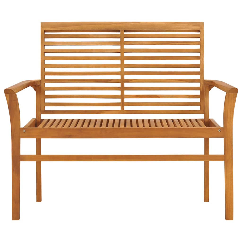 Zahradní Lavice S Krémovou Poduškou 112 Cm Masivní Teak