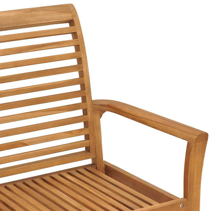Zahradní Lavice S Černou Poduškou 112 Cm Masivní Teak
