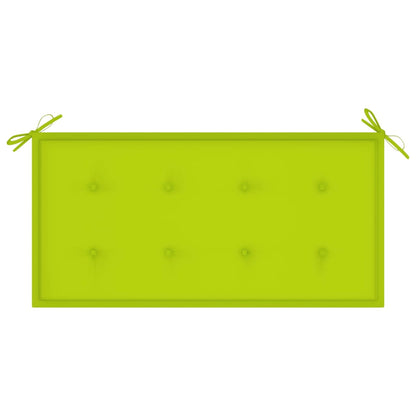 Zahradní Lavice S Jasně Zelenou Poduškou 112 Cm Masivní Teak