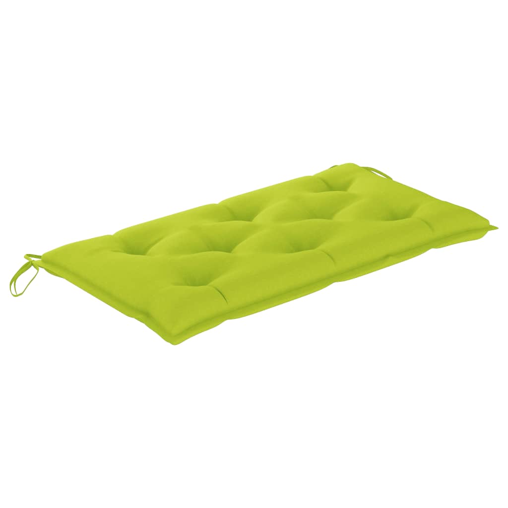 Zahradní Lavice S Jasně Zelenou Poduškou 112 Cm Masivní Teak