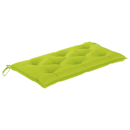 Zahradní Lavice S Jasně Zelenou Poduškou 112 Cm Masivní Teak
