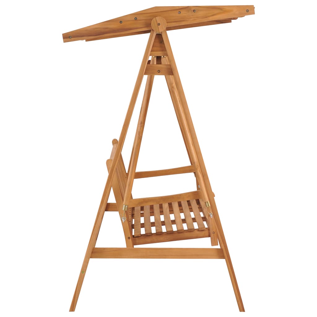 Houpačka S Krémově Bílou Poduškou 170 Cm Masivní Teak