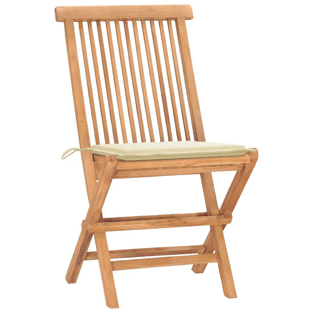 3Dílný Skládací Zahradní Jídelní Set S Poduškou Masivní Teak