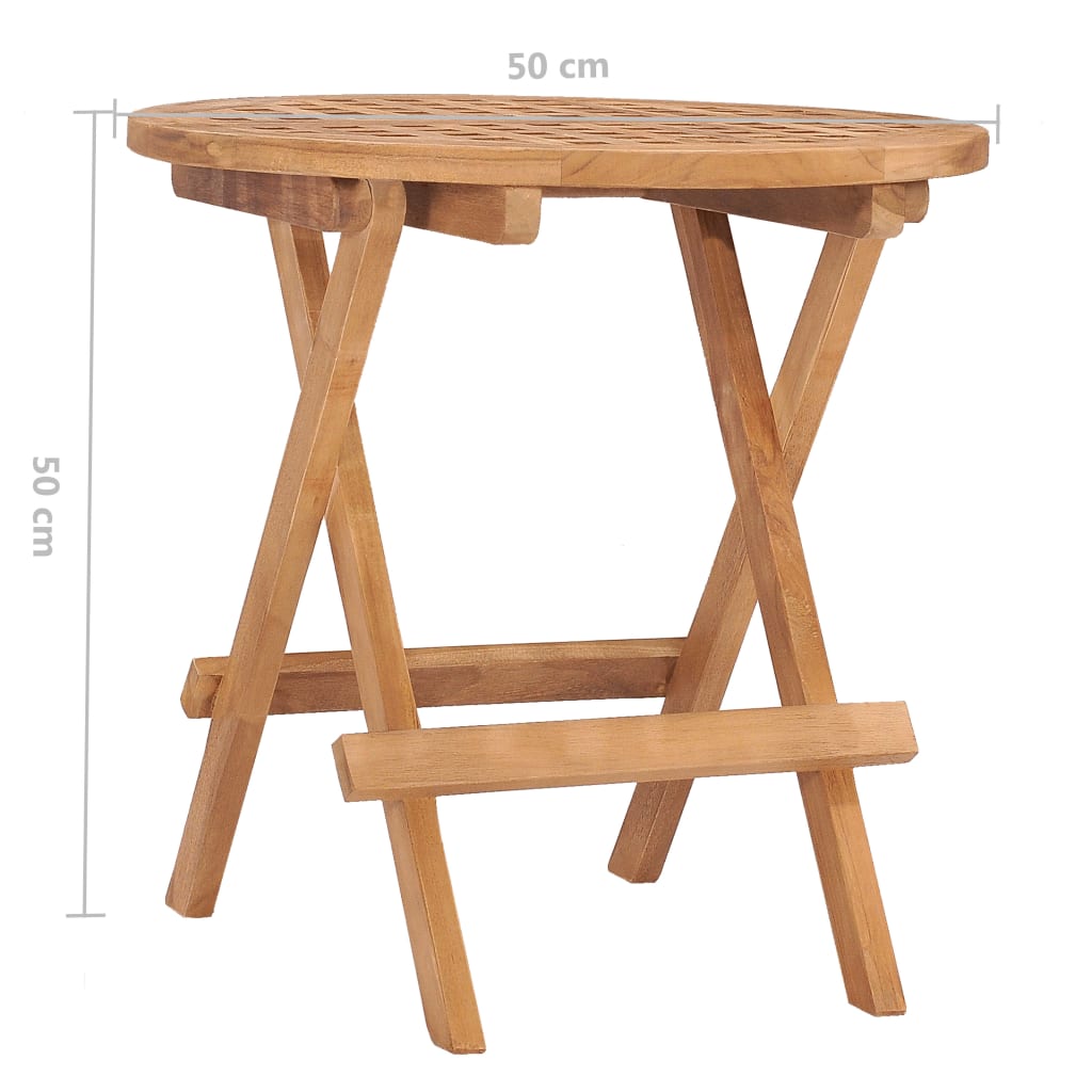 3Dílný Skládací Zahradní Jídelní Set S Poduškou Masivní Teak