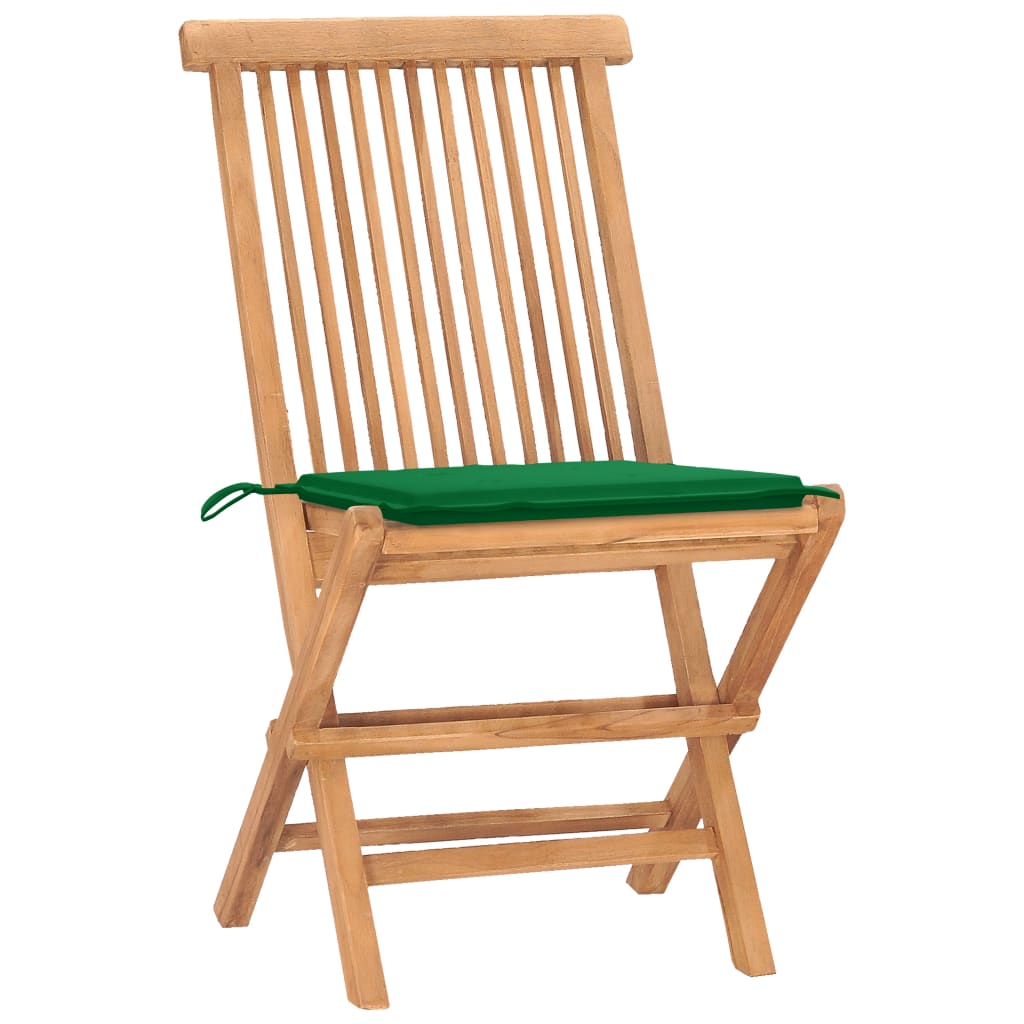 3Dílný Skládací Zahradní Jídelní Set S Poduškou Masivní Teak