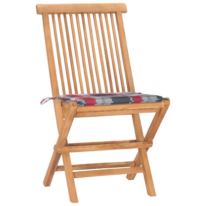 3Dílný Skládací Zahradní Jídelní Set S Poduškou Masivní Teak