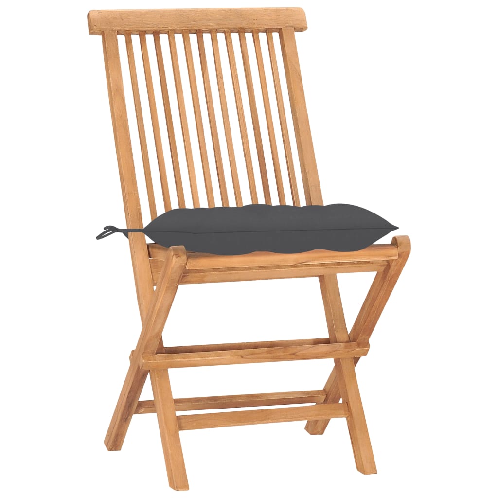 3Dílný Skládací Zahradní Jídelní Set S Poduškou Masivní Teak