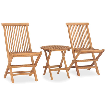 3Dílný Skládací Zahradní Jídelní Set S Poduškou Masivní Teak