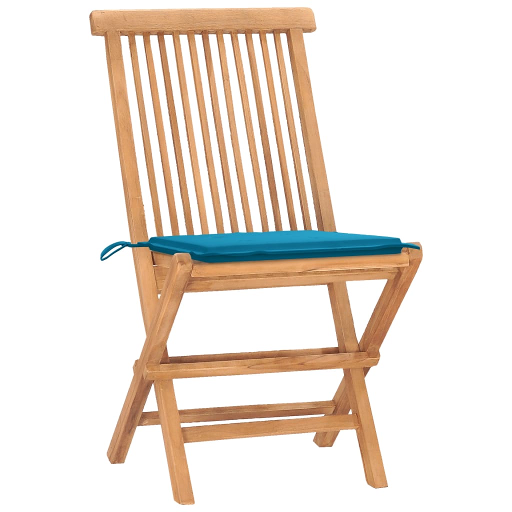 3Dílný Skládací Zahradní Jídelní Set S Poduškou Masivní Teak