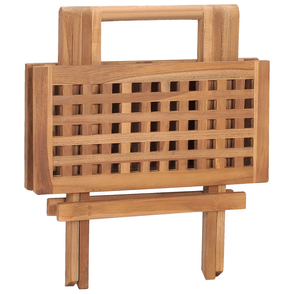 3Dílný Skládací Zahradní Jídelní Set S Poduškou Masivní Teak