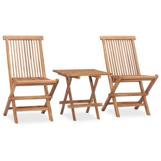 3Dílný Skládací Zahradní Jídelní Set S Poduškou Masivní Teak