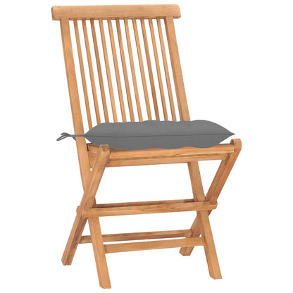 3Dílný Skládací Zahradní Jídelní Set S Poduškou Masivní Teak