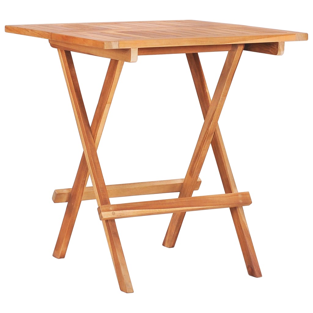 3Dílný Bistro Set S Červenými Károvanými Poduškami Masivní Teak
