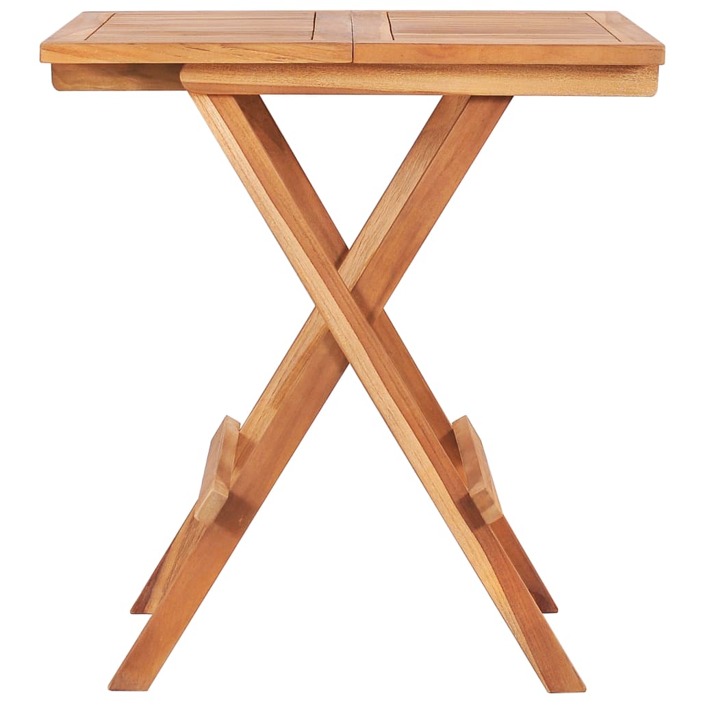 3Dílný Bistro Set S Červenými Károvanými Poduškami Masivní Teak