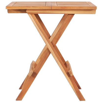 3Dílný Bistro Set S Červenými Károvanými Poduškami Masivní Teak