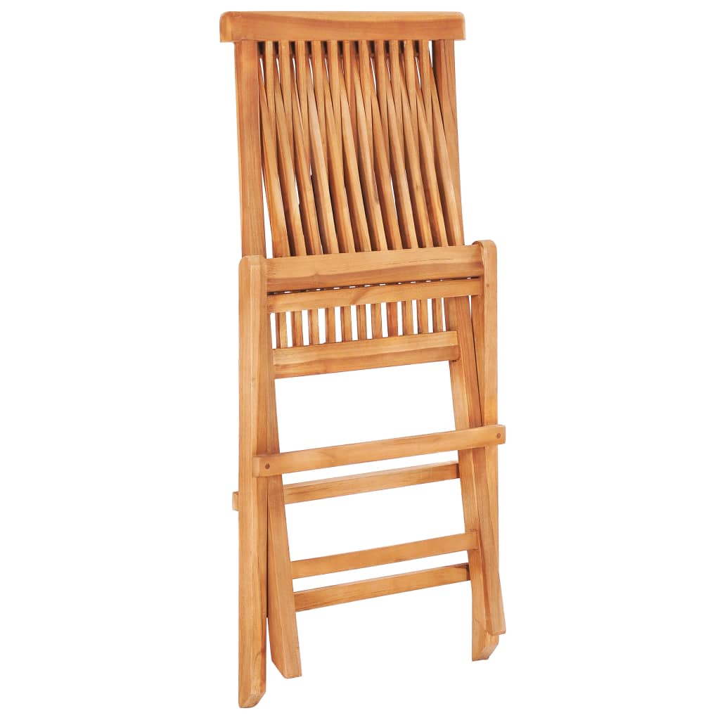 3Dílný Bistro Set S Šedými Károvanými Poduškami Masivní Teak