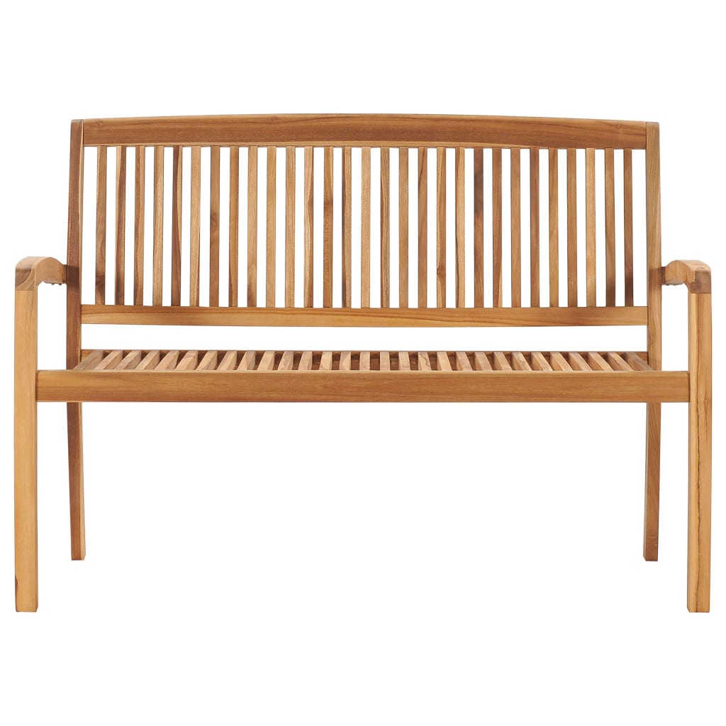 Stohovatelná Zahradní Lavice S Poduškou 128,5 Cm Masivní Teak